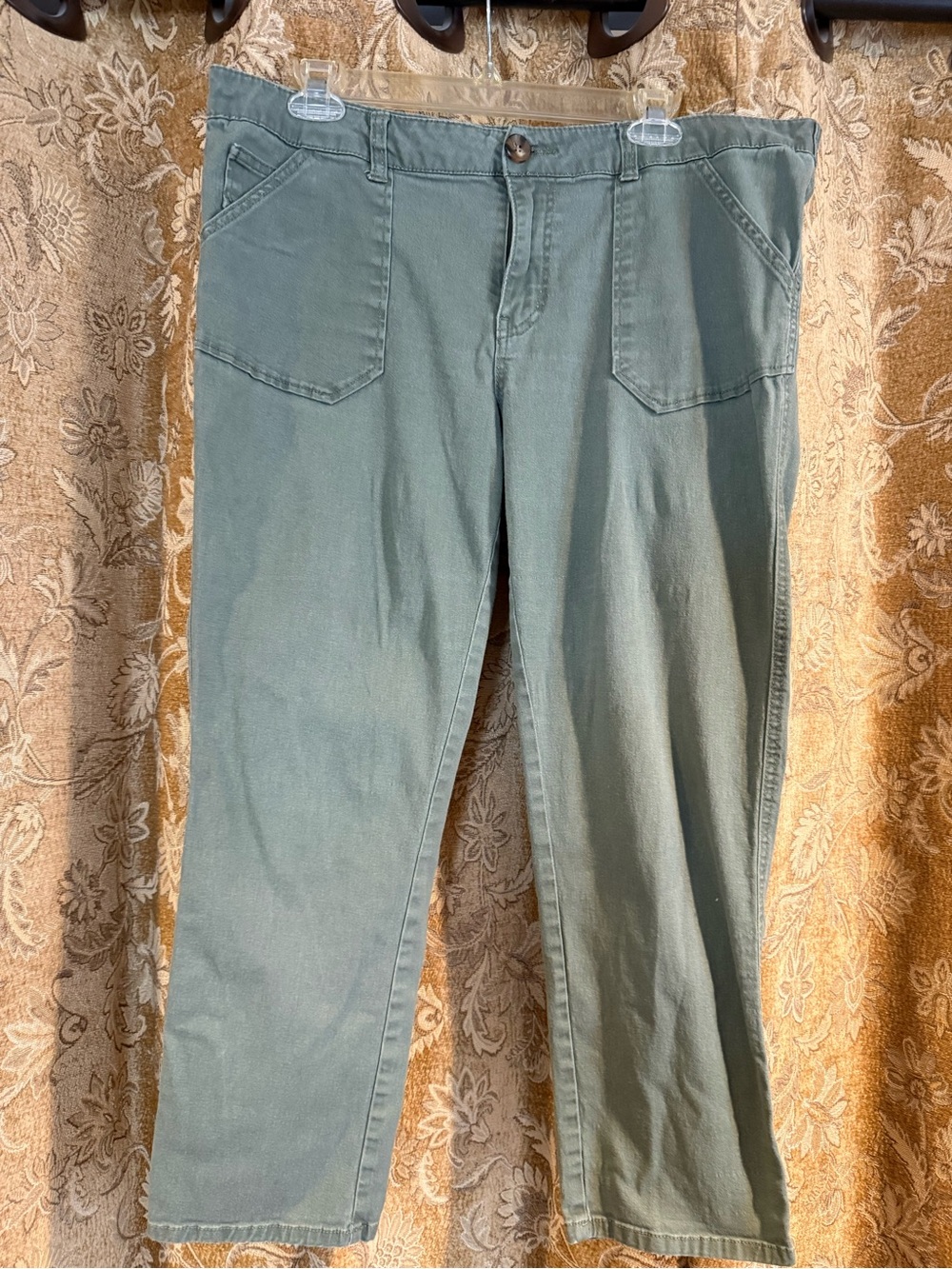 Democracy Olive Green Ankle Crop Jeans